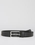 Asos Leather Smart Skinny Belt In Black - Black