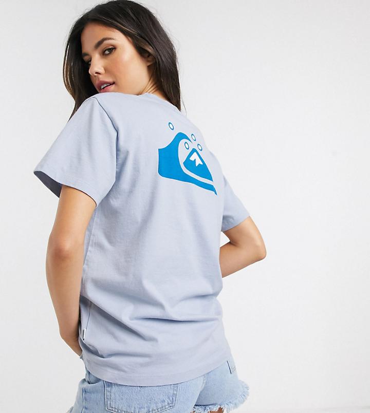 Quiksilver Standard Back Print T-shirt In Blue Exclusive At Asos-blues