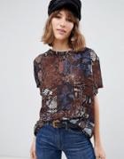 Glamorous Relaxed Top In Snake Print