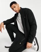Polo Ralph Lauren Gold Player Logo Full Zip Track Jacket In Black