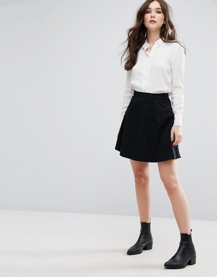 Vila Skater Mini Skirt - Black