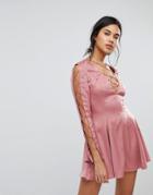 Finders Bloom Shine Cut Out Mini Dress - Pink