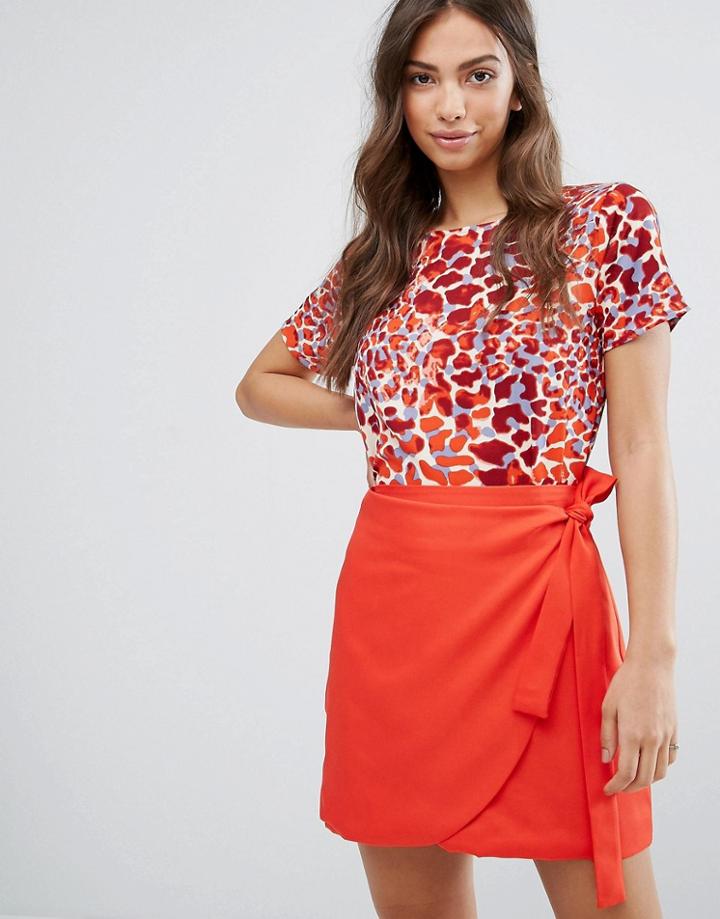 Daisy Street Leopard Print Top - Red
