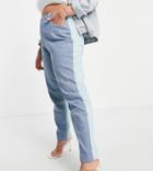 Missguided Plus Riot Jean In Blue Color Block - Part Of A Set-blues