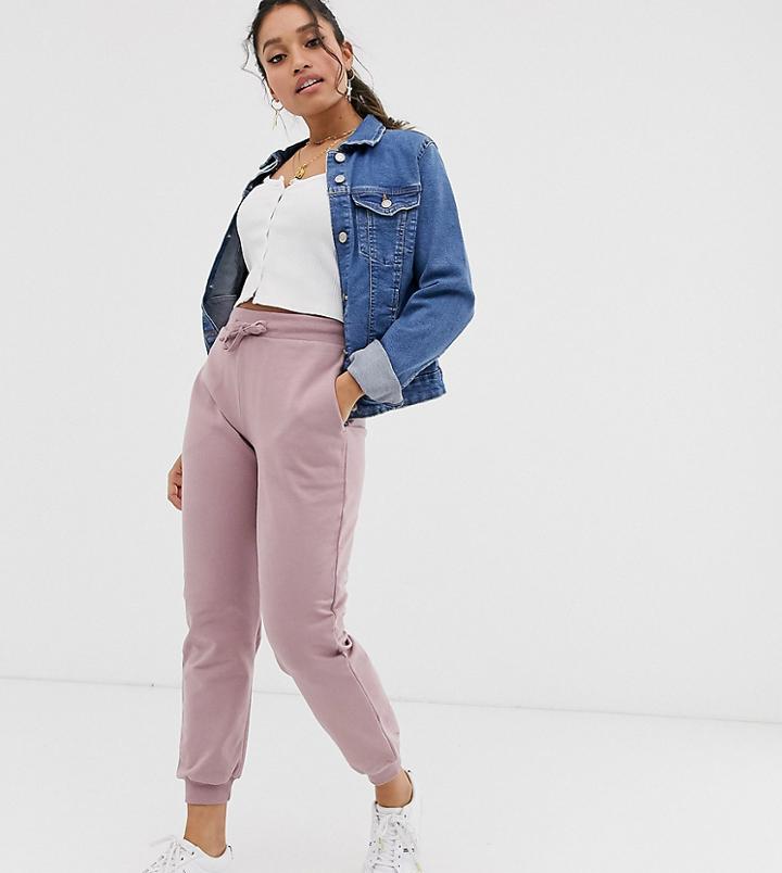 Asos Design Petite Basic Jogger With Tie - Purple