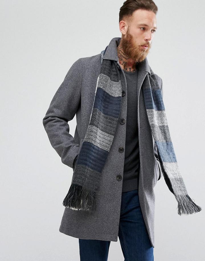 Boardmans Jenson Check Scarf - Gray