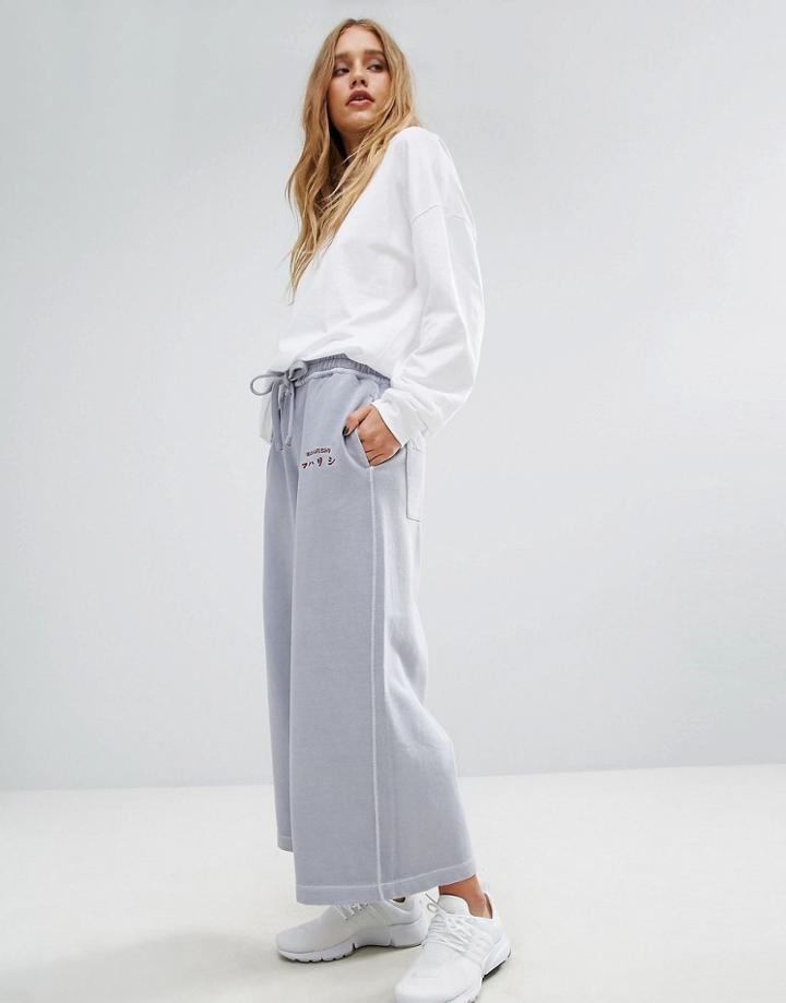 Maharishi Cropped Sweatpants With Logo - Blue