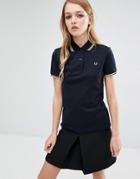Fred Perry Twin Tip Polo Shirt - Navy