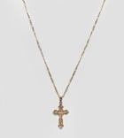 Rock 'n' Rose Gold Plated Chunky Cross Necklace - Gold