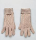 Stitch & Pieces Blush Cable Knit Gloves - Pink