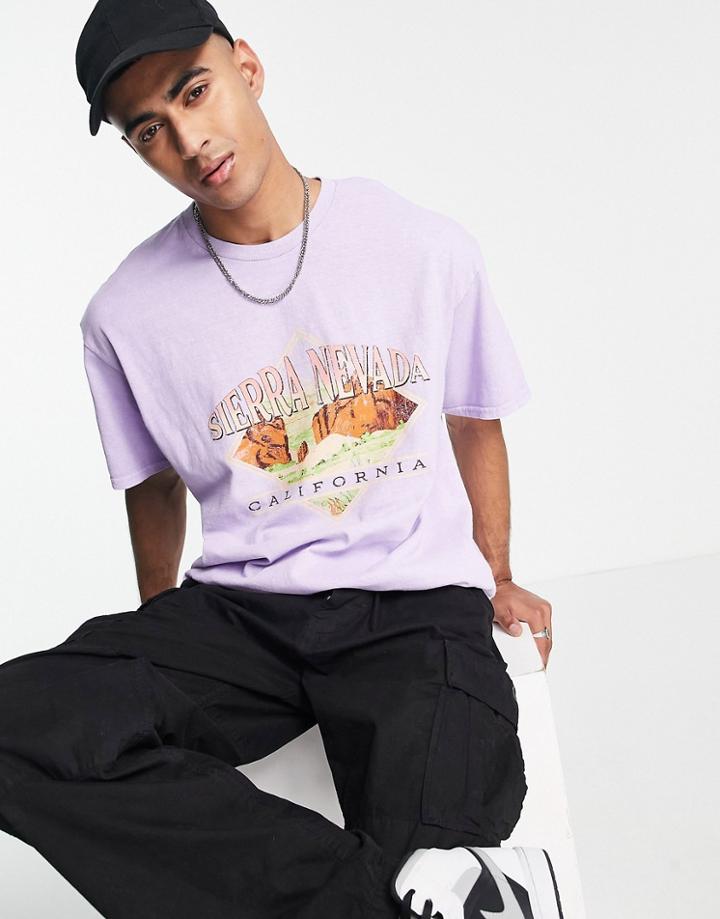 New Look Nevada Printed T-shirt In Purple