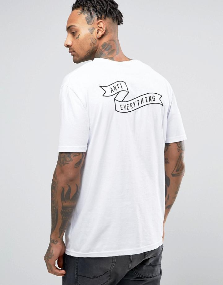 Antioch Anti Everything Embroidered Chest Logo T-shirt - White