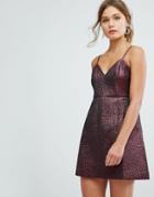 New Look Metallic Strap Dress - Pink