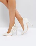 True Decadence Off White 3d Flower Pumps - Cream