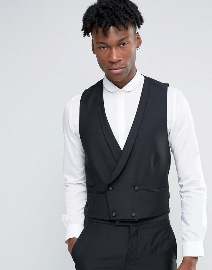 Hart Hollywood By Nick Hart Slim Dinner Vest - Black