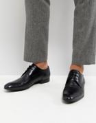 Base London Elgar Leather Derby Shoes In Black - Black