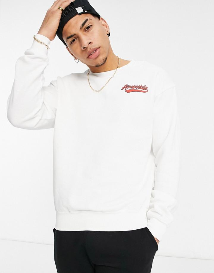 Aeropostale Crew Neck Sweatshirt-white