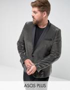 Asos Plus Skinny Suit Jacket In Metallic Gold - Gold