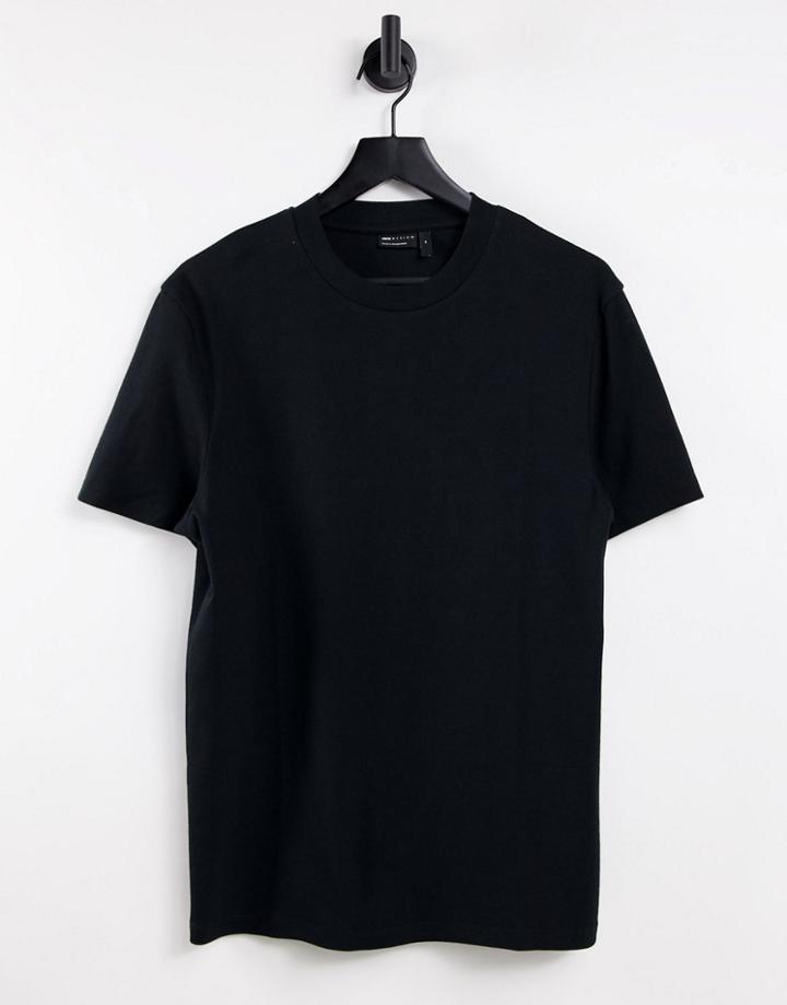 Asos Design Rib T-shirt In Black