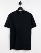 Asos Design Rib T-shirt In Black