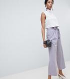 Asos Design Tall Mix & Match Culotte With Tie Waist - Gray