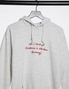 Skinnydip Oversized Christmas Hoodie In Gray-grey