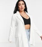 In The Style Plus X Shaughna Oversized Blazer In Cream-white