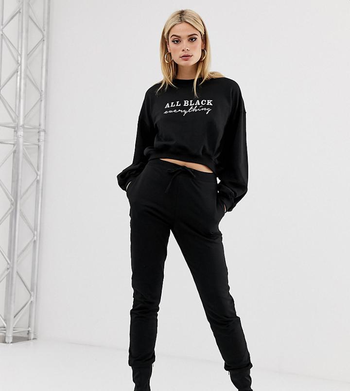 Asos Design Tall Basic Jogger With Tie - Black