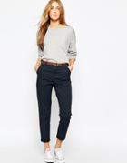 Asos Chino Pants With Belt - Navy