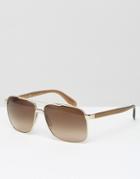 Versace Square Aviator Sunglasses - Gold