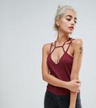 Asos Petite Exclusive Top With Caging - Multi