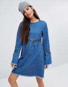 Liquor & Poker Smock Dress With Trim & Ruffles - Multi