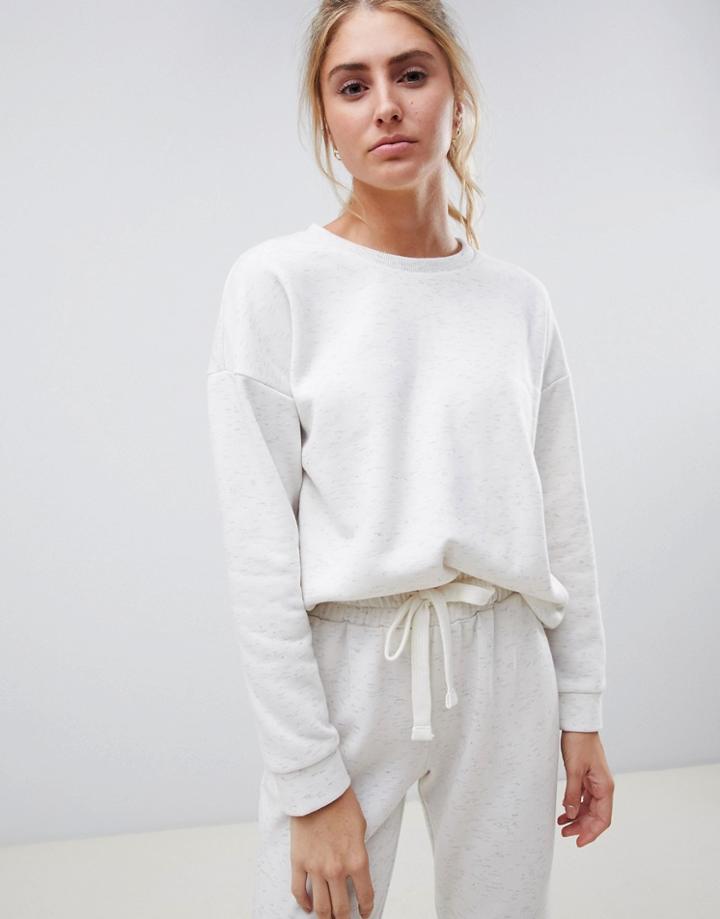 Asos Design Lounge Super Soft Oatmeal Slub Ultimate Lounge Sweat - Cream