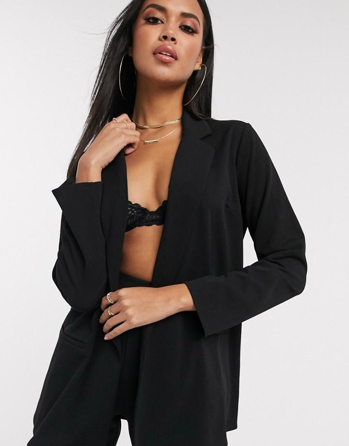 Asos Design Jersey Oversized Suit Blazer-black