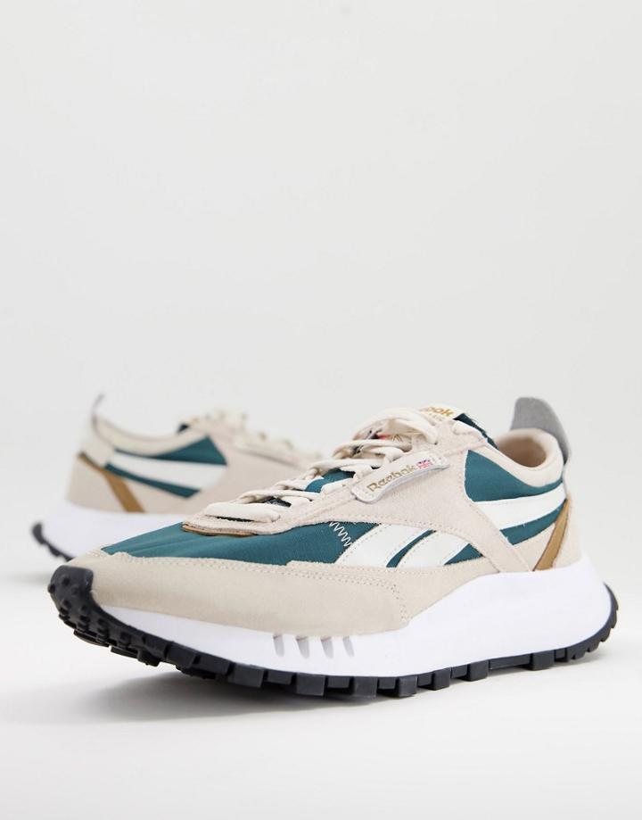 Reebok Classic Legacy Sneakers In Beige And Forest Green-neutral