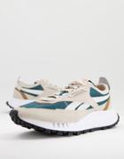 Reebok Classic Legacy Sneakers In Beige And Forest Green-neutral