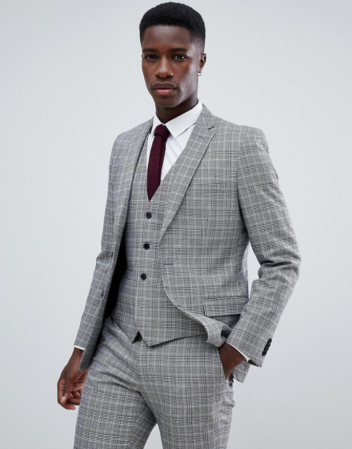 French Connection Heritage Prince Of Wales Check Slim Fit Suit Jacket