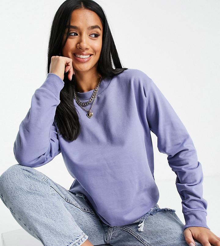 Asos Design Petite Ultimate Sweatshirt In Blue-blues