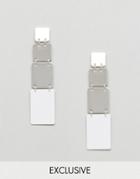 Monki Contrast Block Drop Earrings - Multi