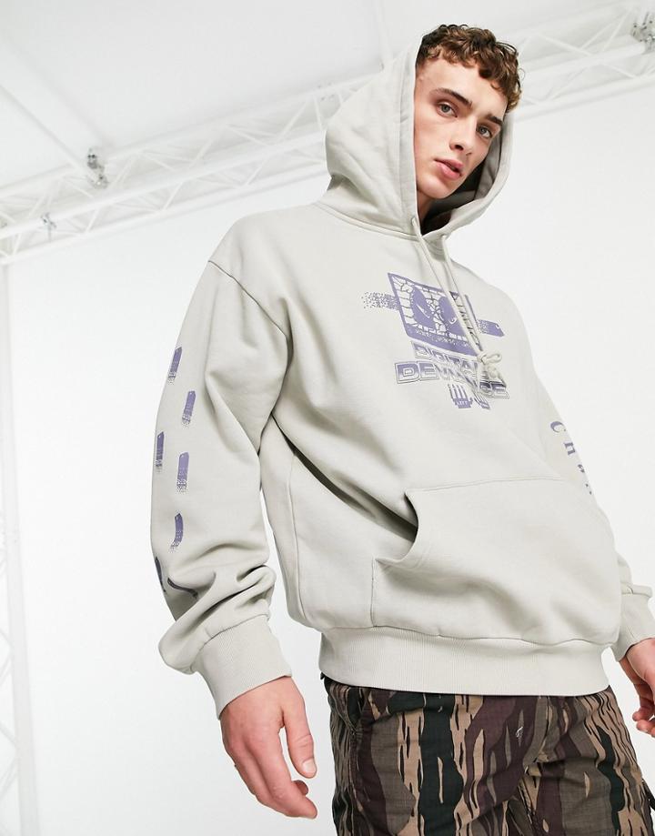 Carhartt Wip Digital Print Hoodie In Gray