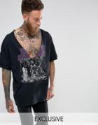 Reclaimed Vintage Inspired Oversized T-shirt With Black Sabbath Print - Black