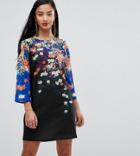 Asos Petite Floral Print Mini Shift Dress - Multi