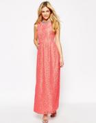Oasis Premium Lace Maxi Dress - Light Pink