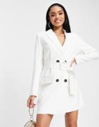 4th & Reckless Mini Blazer Dress In White-green