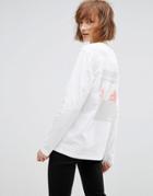 Waven Anton Unisex Long Sleeved Print T-shirt - White