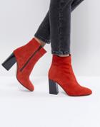 Asos Emsey Suede Ankle Boots - Red