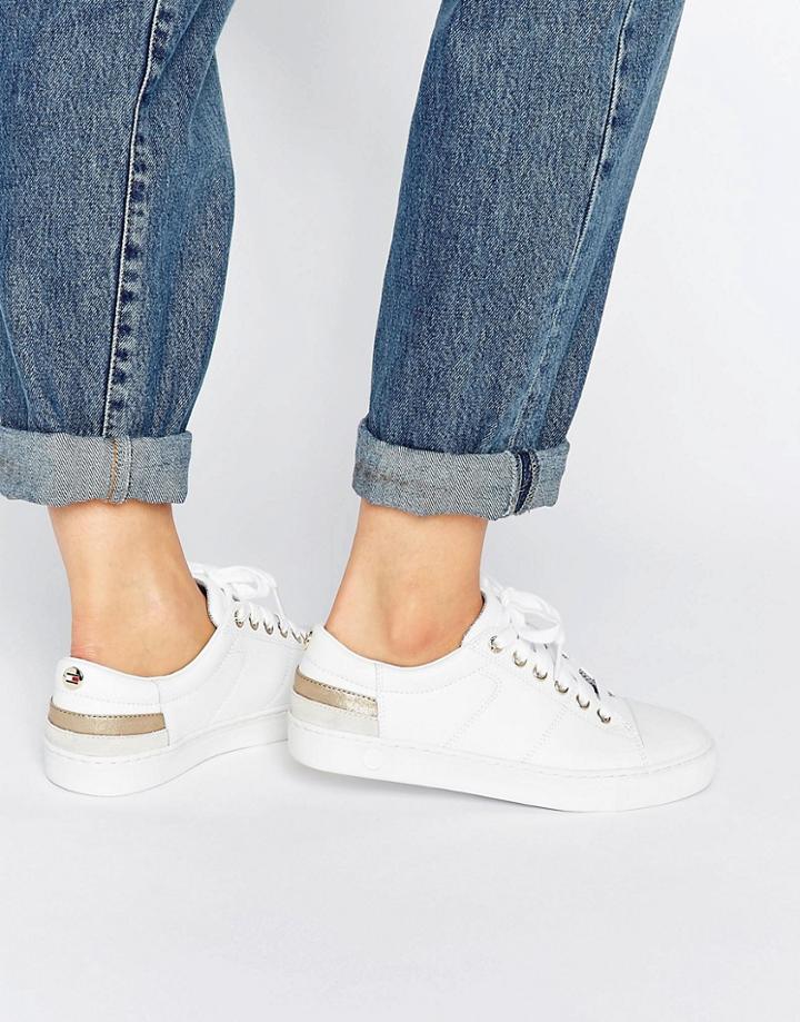 Tommy Hilfiger Jeanne White Leather Sneakers - White