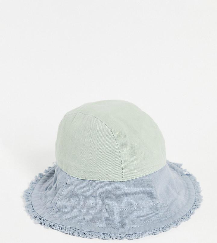 Collusion Unisex Tonal Bucket Hat With Raw Edge-multi