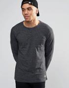 Brave Soul Henley Long Sleeve Top - Navy