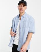 New Look Boxy Denim Shirt In Light Blue-blues
